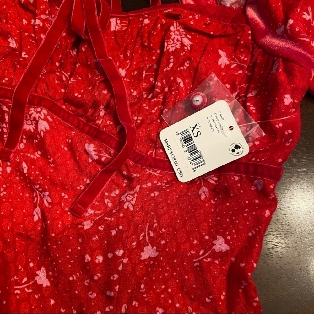 Free People Tess Dress Red and Pink women’s size XS - Picture 9 of 12